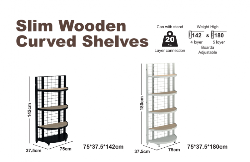 Slim bois courbes étagères